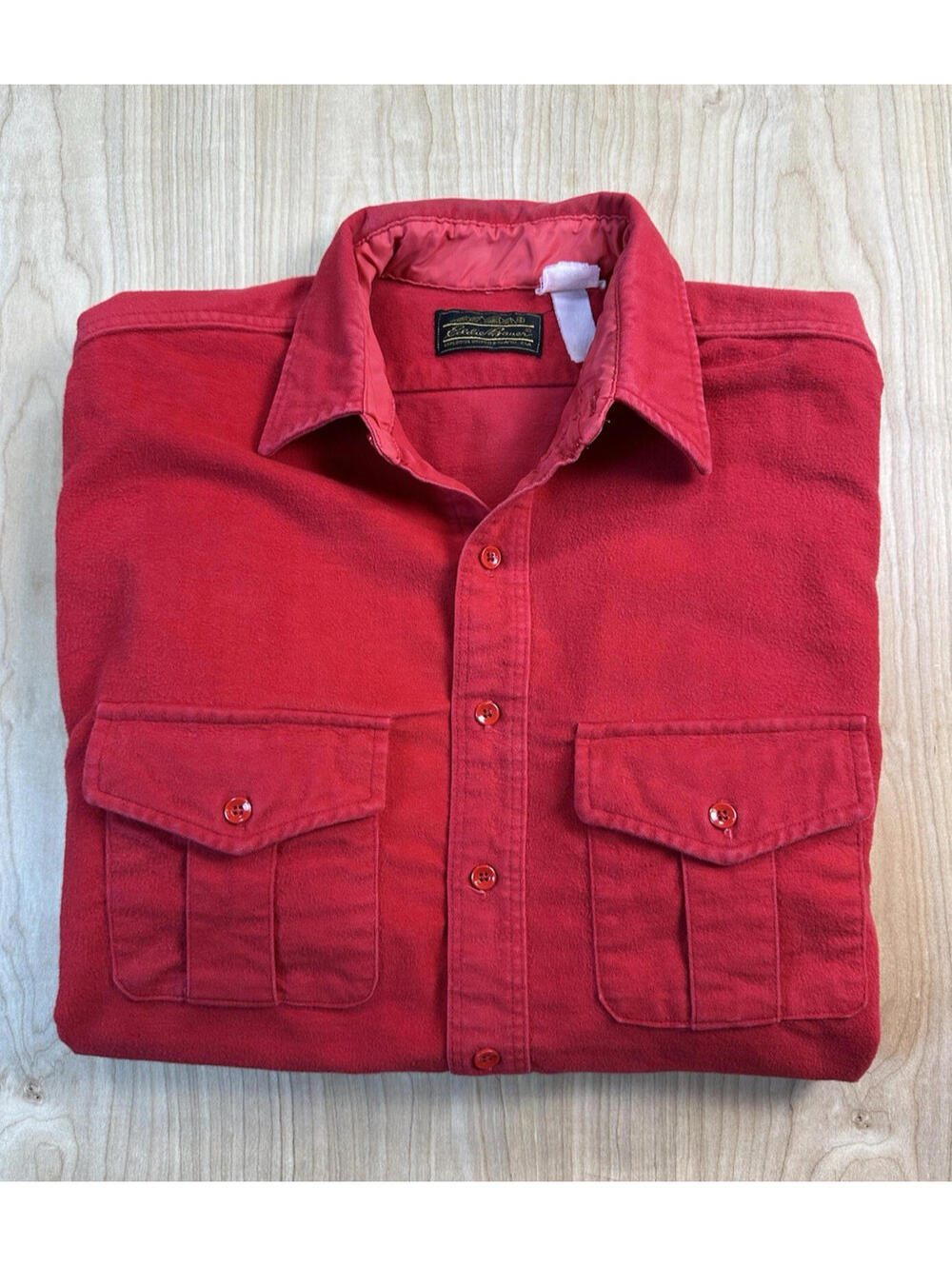 vintage 70s Eddie Bauer red Flannel button up shirt xlarge Gorpcore workwear
